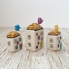 Forget Me Not Flowers Mini Ceramic Houses