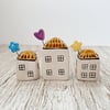 Forget Me Not Flowers Mini Ceramic Houses