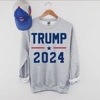 Image 1 of Trump 2024 Sweatshirt Pro Trump Unisex Sweatshirt from PatriotsCo.com