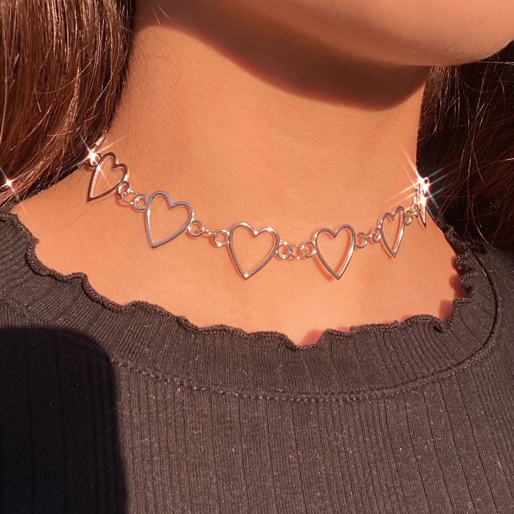 Image of Heart choker necklace