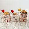 Dotty and Flowers Mini Ceramic Houses