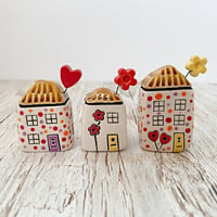 Image 1 of Dotty and Flowers Mini Ceramic Houses