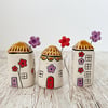 Purple/Red Flowers Mini Ceramic Houses