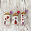 Purple/Red Flowers Mini Ceramic Houses