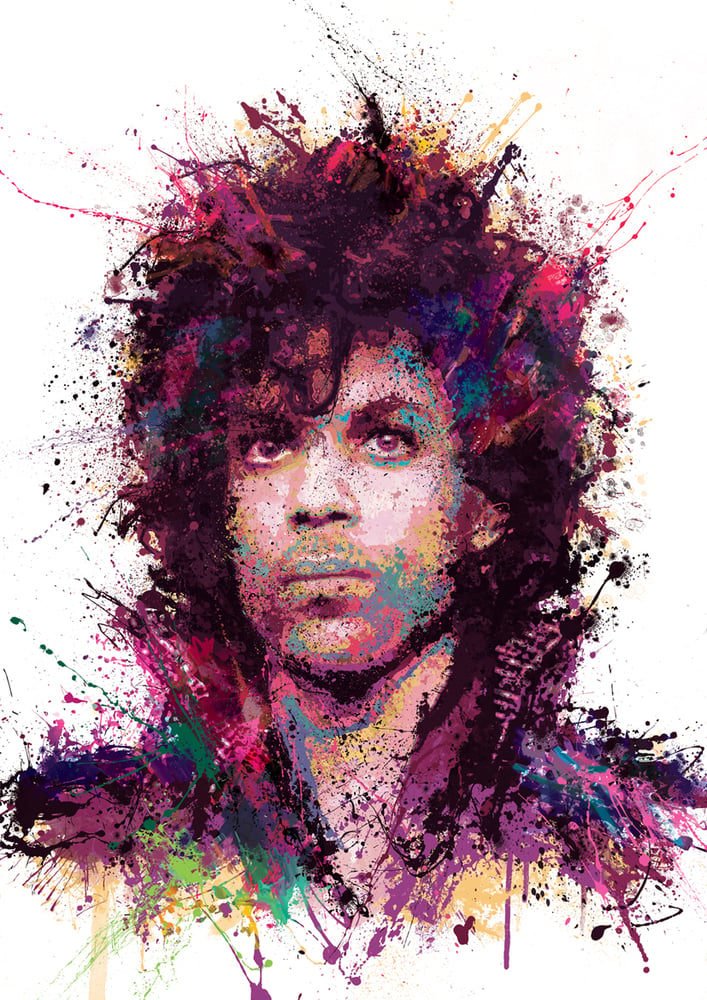 Image of Purple Rain (Prince 2023) A2 Hand Embellished Print.