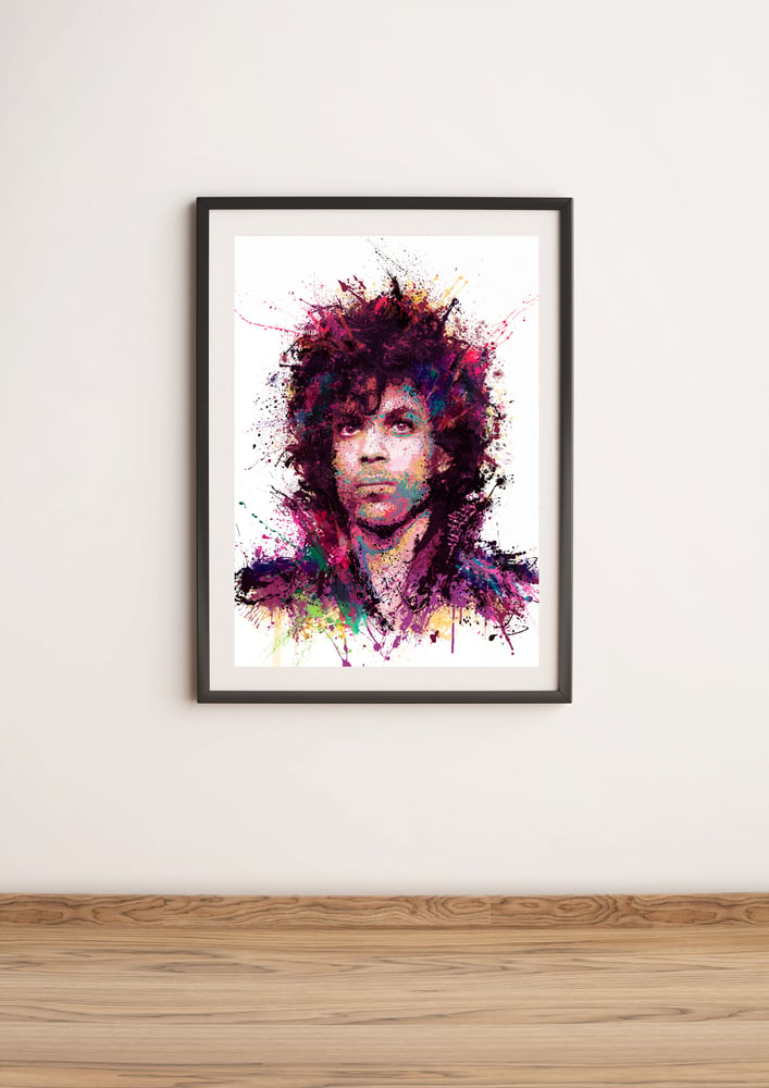 Image of Purple Rain (Prince 2023) A1 Hand Embellished Print.