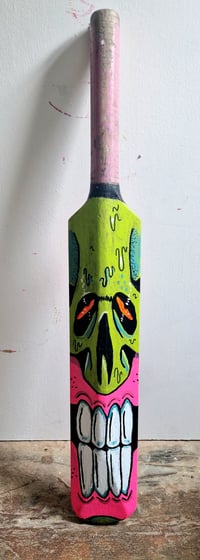 Image 1 of Slime Skull & Toof double sided Cricket Bat