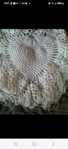 Image of 3 heart shawl with tassel