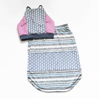 Image 3 of vintage panel stripe midi skirt pockets lightweight curved hem size small S adult courtneycourtney 