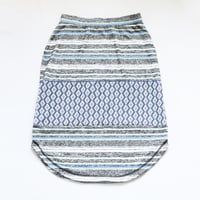 Image 2 of vintage panel stripe midi skirt pockets lightweight curved hem size small S adult courtneycourtney 