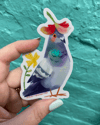 Pigeon with a hat// glitter waterproof vinyl sticker