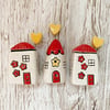 Red Roof Flower Mini Ceramic Houses
