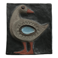 Image 1 of  Danish Modern Art Tile of a Duck by Lizzie Schnakenburg Thyssen, Signed, Circa 1970s 