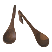 Image 1 of Jens Quistgaard Dansk Wood Series 'Viking' Danish Modern Salad Servers, Marked 'Danmark' Set of 2 