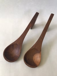 Image 2 of Jens Quistgaard Dansk Wood Series 'Viking' Danish Modern Salad Servers, Marked 'Danmark' Set of 2 