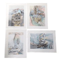 Image 1 of Signed Anton Krajnc Abstract Lithographs, 1970s - Set of 4