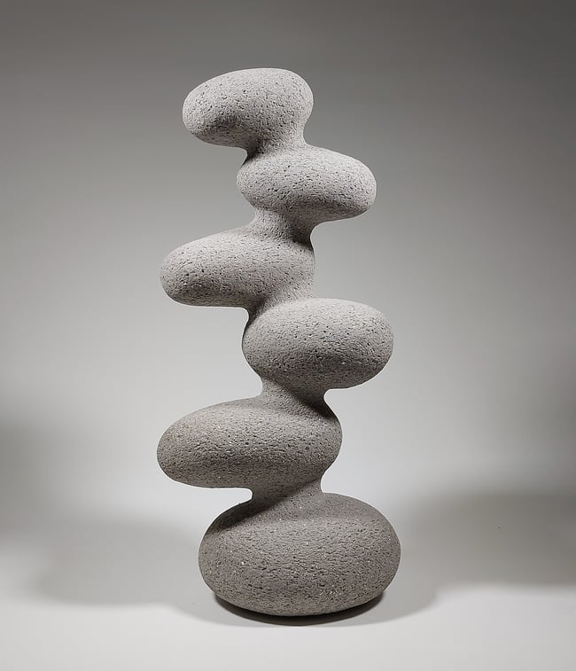 Settle - Hand-Built Grey Ceramic Sculpture