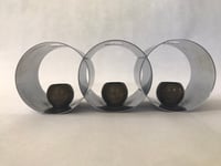 Image 3 of Pair of Helen Dryden Chrome and Brass Candle Holders, Circa 1930s