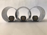 Image 4 of Pair of Helen Dryden Chrome and Brass Candle Holders, Circa 1930s