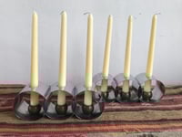Image 5 of Pair of Helen Dryden Chrome and Brass Candle Holders, Circa 1930s