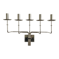 Image 1 of Rare Mid Century Tommi Parzinger Polished Nickel Wall Candelabra 