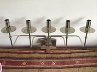 Image 5 of Rare Mid Century Tommi Parzinger Polished Nickel Wall Candelabra 