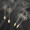 Chainlink Egg of Life Crystal Drop Earrings