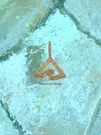 Image 1 of 14k solid gold diamond  triangle with wave pendant