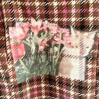 Image 2 of Kitty Cat with Flowers Plaid Bandeau / XXL