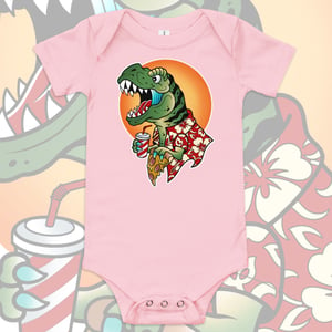 Image of PARTY DINO BABY GROW. 3-18 MONTHS