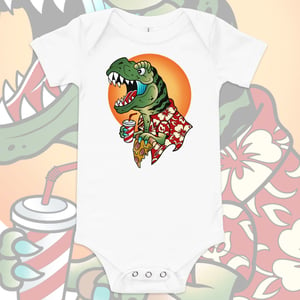 Image of PARTY DINO BABY GROW. 3-18 MONTHS