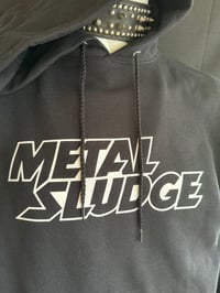 Image 2 of Metal Sludge men's Pullover Black Hoodie (BOTH Front ONLY print & w/ BACK PRINT TOO) 