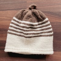 Image 2 of Hand Knitted Alpaca and Merino Baby Beanie