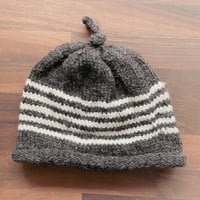 Image 3 of Hand Knitted Alpaca and Merino Baby Beanie