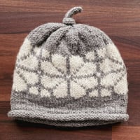 Image 4 of Hand Knitted Alpaca and Merino Baby Beanie