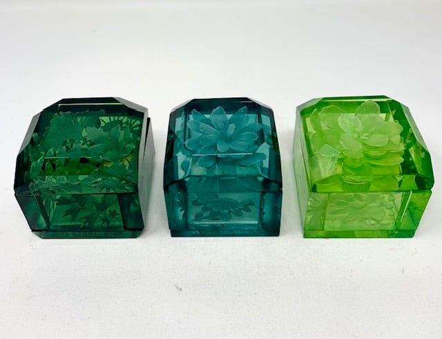 Image of Mini Lucite Boxes (Green Tones)- New Delivery