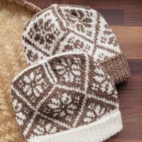 Image 1 of Hand Knitted Alpaca and Merino Adult Fair Isle Beanie