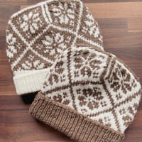 Image 4 of Hand Knitted Alpaca and Merino Adult Fair Isle Beanie