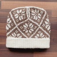 Image 2 of Hand Knitted Alpaca and Merino Adult Fair Isle Beanie