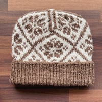 Image 3 of Hand Knitted Alpaca and Merino Adult Fair Isle Beanie