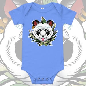 Image of PANDA PUNK BABY GROW. 3-18 MONTHS