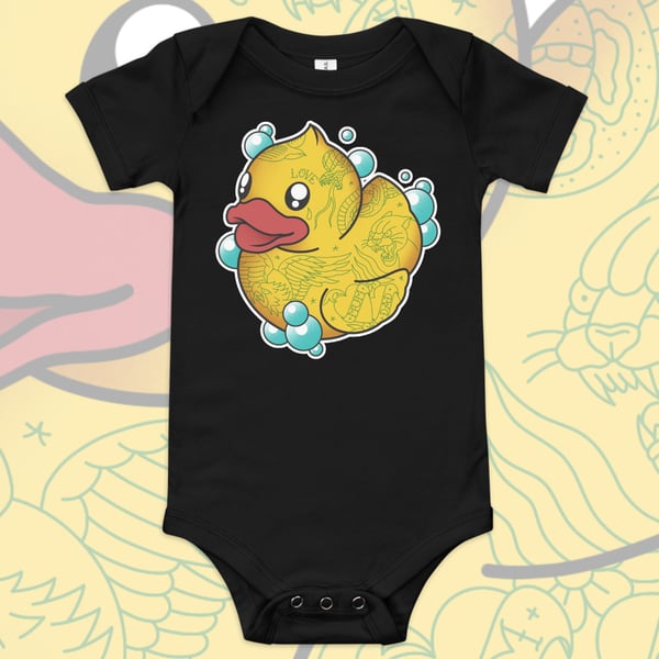 Image of BUBBLE DUCK BABY GROW. 3-18 MONTHS