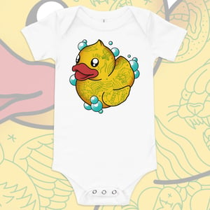 Image of BUBBLE DUCK BABY GROW. 3-18 MONTHS