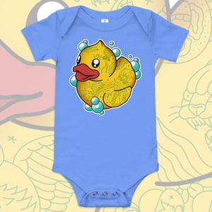 Image of BUBBLE DUCK BABY GROW. 3-18 MONTHS