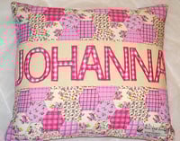 Image 2 of Pink Hexagon Print Cushion