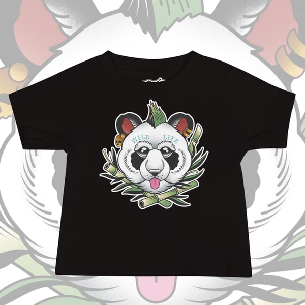 Image of PANDA PUNK BABY TEE. 6-24 MONTHS