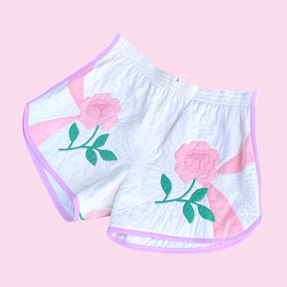 Image of Retro Quilt Shorts — Antique Roses