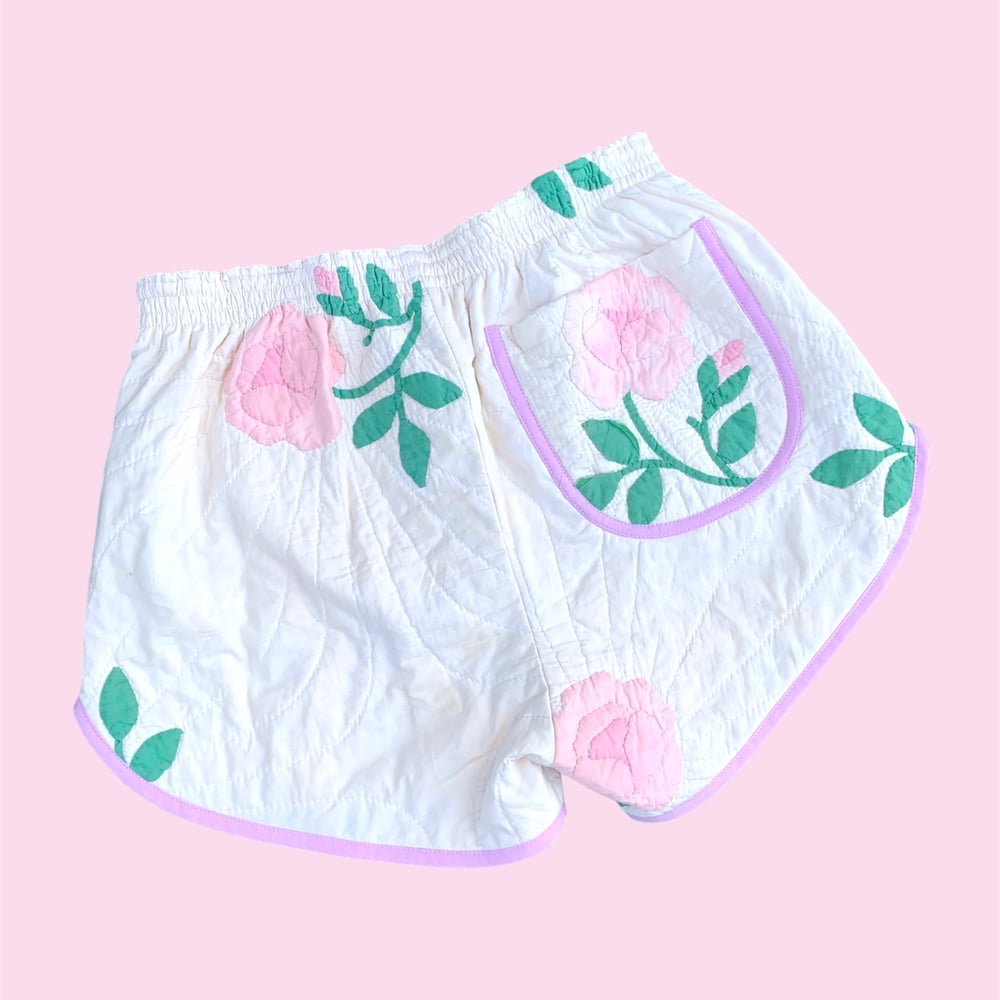 Image of Retro Quilt Shorts — Antique Roses