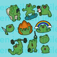 Image 2 of Silly frog society sticker set