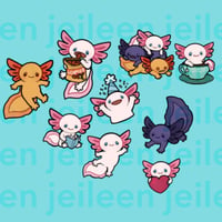 Image 2 of Axolotl fun! sticker set